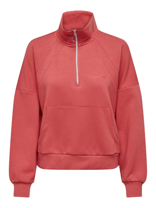 Only Play Elena High-Neck Zip Brush Sweater